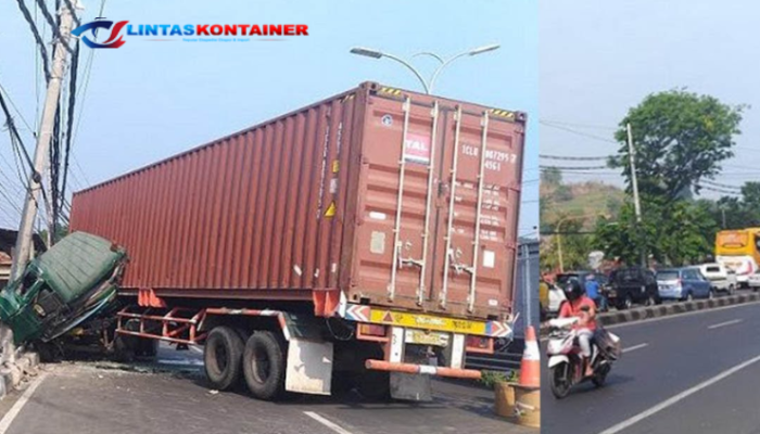 Kecelakaan Truk Kontainer Tabrak Tiang Lampu di Tol JORR Cakung, Sopir Terjepit dan Lalu Lintas Terganggu