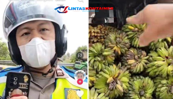 Cekcok Pengemudi Truk Pisang dengan Polisi di Tol Keramasan