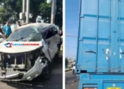 Viral! Mobil Ringsek Ditabrak Kontainer di Karawang, Ternyata Dikejar Polisi!