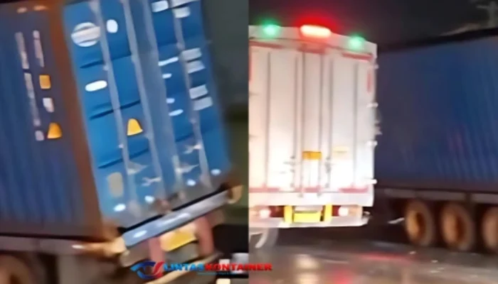 Truk Kontainer Ganggu Lalu Lintas, Pantura Sayung Lumpuh Total