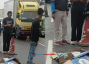 Kecelakaan Tragis! Pemotor Terlindas Truk Kontainer di Jalan Raya Bogor