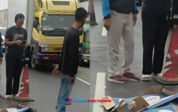 Kecelakaan Tragis! Pemotor Terlindas Truk Kontainer di Jalan Raya Bogor