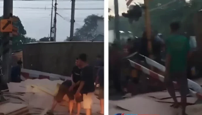 Kecelakaan Hari Ini di Tanah Tinggi Tangerang: Truk Boks Terguling di Perlintasan Sebidang KA