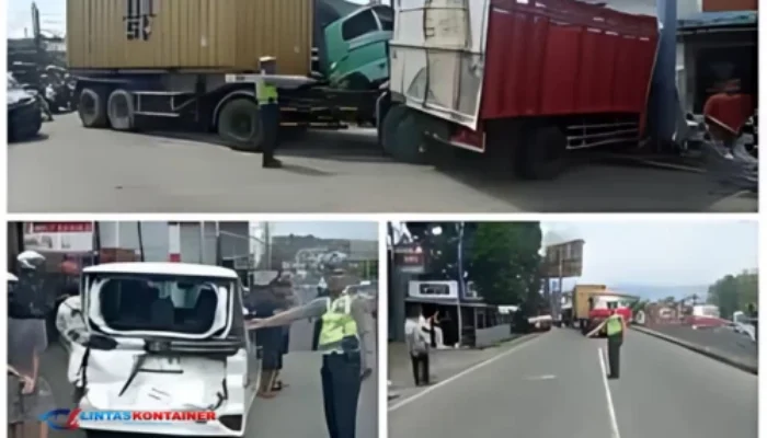 Rem Blong, Truk Kontainer Tabrak 9 Kendaraan di Simpang Bawen