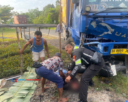 Lakalantas Maut di Tanjung Taruna: Pemotor Tewas Tertabrak Truk Kontainer
