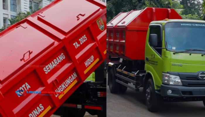 Viral: Kontainer Sampah Pemkot Semarang Ditinggalkan Truk di Pinggir Jalan!
