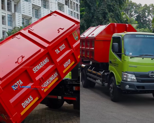Viral: Kontainer Sampah Pemkot Semarang Ditinggalkan Truk di Pinggir Jalan!