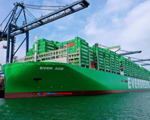 kapal ever ace, kontainer terbesar, evergreen marine, logistik global, pelabuhan suez