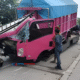 Truk Kontainer Mogok di Jalan Soekarno Hatta Palembang Dihantam, Sopir Luka Ringan