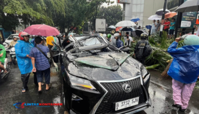 Mobil Lexus Ringsek Tertimpa Pohon di Pondok Indah: Pengemudi Tewas di Tempat!