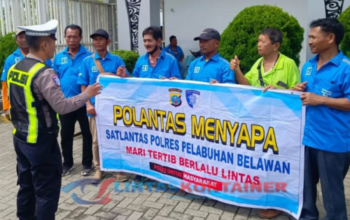 Satlantas Belawan Sosialisasi Tertib Lalu Lintas ke Buruh Pelabuhan