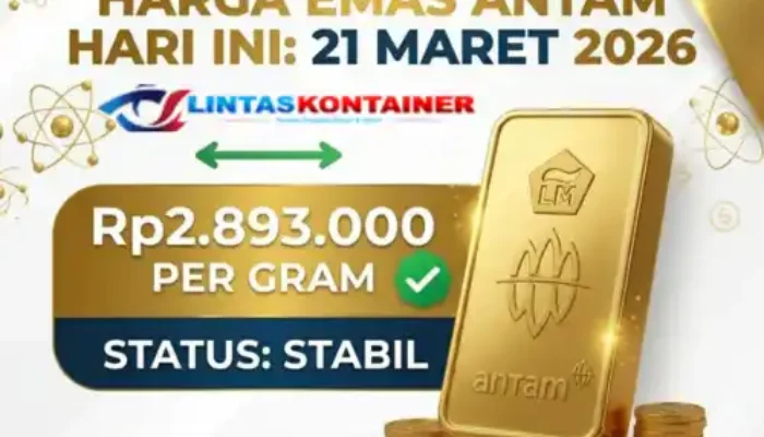 Harga Emas Antam Hari Ini 21 Maret 2026 Stabil di Rp2.893.000 per Gram