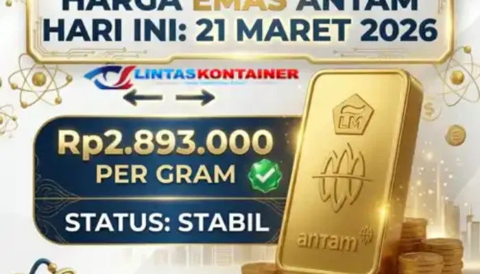 Harga Emas Antam Hari Ini 21 Maret 2026 Stabil di Rp2.893.000 per Gram