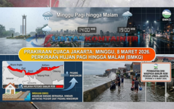 Jakarta Diperkirakan Hujan pada Minggu Pagi hingga Malam