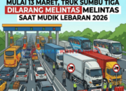 Truk Sumbu Tiga Dilarang Melintas Saat Mudik Lebaran 2026