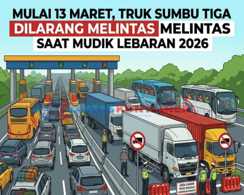 Truk Sumbu Tiga Dilarang Melintas Saat Mudik Lebaran 2026
